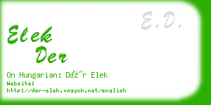 elek der business card